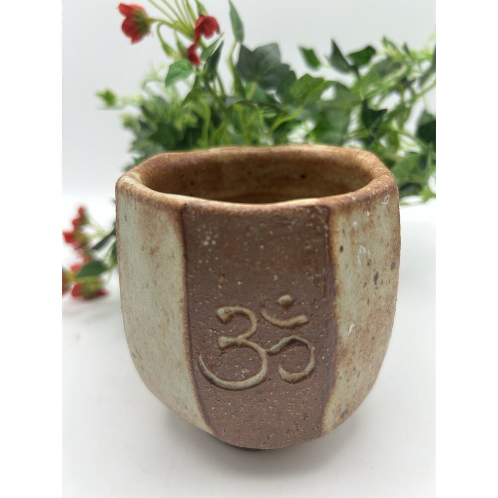 studio pottery signed Tea Bowl. Polygonal Shape.
